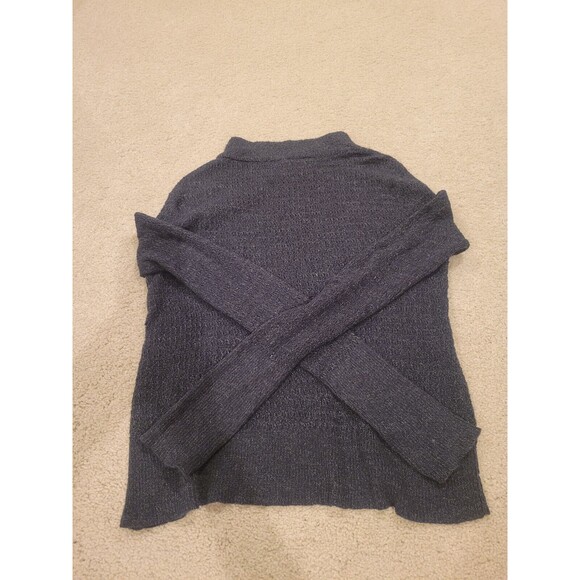 Free People Linen Blend Women's Sweater Mock Neck Long Sleeve Small Tulip Hem Bl - Picture 2 of 7